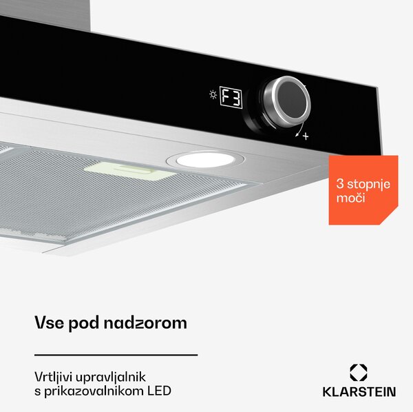 Klarstein AirNova kuhinjska napa | recirkulacija in odvod zraka | energijska učinkovitost A++ | 110 W | 614 m³/h