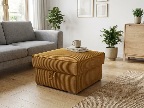 Taburet SMART COSARO XL s shranjevalnim prostorom 71x71 cm, gorčični