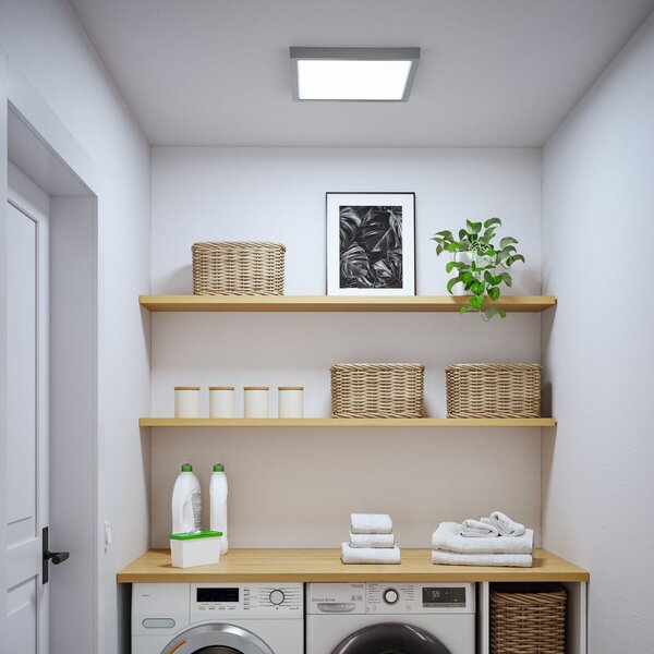 Paulmann LED-panel Abia 2, dolžina 40 cm, krom, CCT, plastika, Krom, Dnevna soba / jedilnica, Plastika, Sodobni