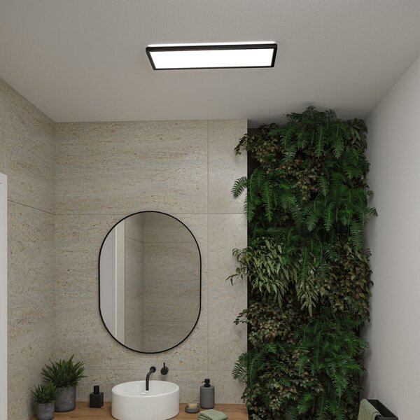 Paulmann LED-panel Atria Shine, črn, dolžina 56 cm, IP44, Črna, Študija / pisarna, Plastika, Sodobni