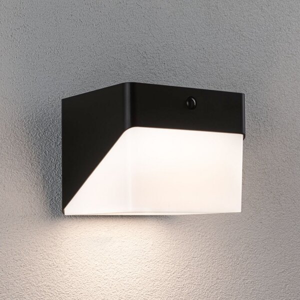 Paulmann LED-stenna svetilka Lioren, 230 V + Solar, črna, 17 cm, Črna, Plastika, Sodobni