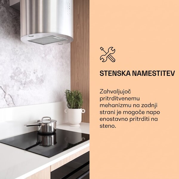 Klarstein Barella, kuhinjska napa, 35 x 93 x 43 cm, recirkulacija, 518 m³/h, LED