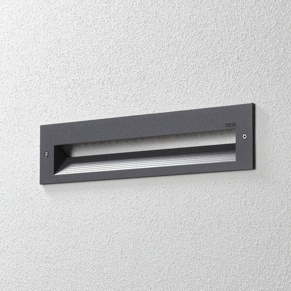 BEGA 33055 LED stenska vgradna svetilka 3.000K grafit 32 cm, Siva, Hodnik, Kovina, Vgradne luči kotne