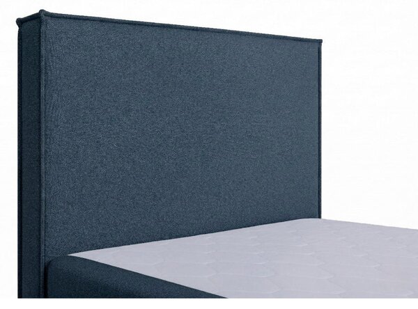 POSTELJA Z VZMETNICO 100 cm x 200 cm , tekstil, leseni material temno modra