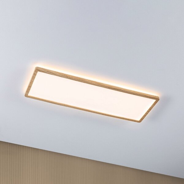 Paulmann LED-panel Atria Shine, v barvi lesa, dolžina 56 cm, IP44, Les, Študija / pisarna, Plastika, Sodobni