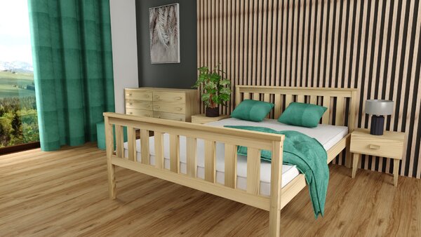 Postelja KALEA 90 x 200 cm, borov les Posteljno dno: Z letveno posteljno dno, Vzmetnica: Brez vzmetnice