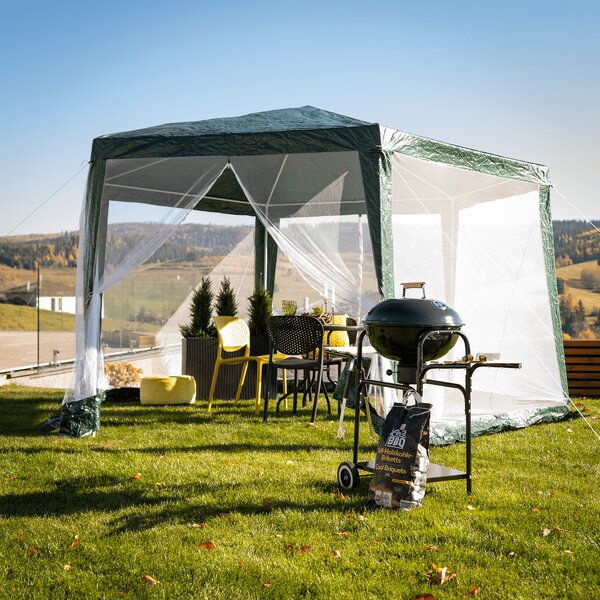 KONDELA Vrtni paviljon, 3,9 x 2,5 x 3,9 m, zelena/bela, RINGE TIP 1 + 6 stranic