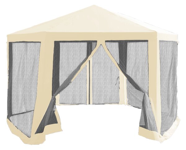 KONDELA Vrtni paviljon, 3,9 x 2,5 x 3,9 m, bež/črna, RINGE TIP 2 + 6 stranic