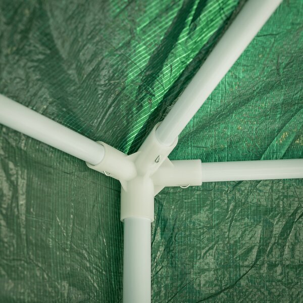 KONDELA Vrtni paviljon, 3,9 x 2,5 x 3,9 m, zelena/bela, RINGE TIP 1 + 6 stranic