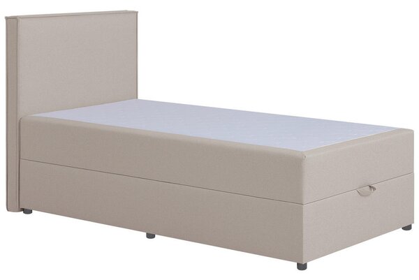 POSTELJA Z VZMETNICO 100 cm x 200 cm , tekstil, leseni material bež