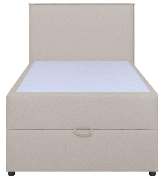 POSTELJA Z VZMETNICO 100 cm x 200 cm , tekstil, leseni material bež