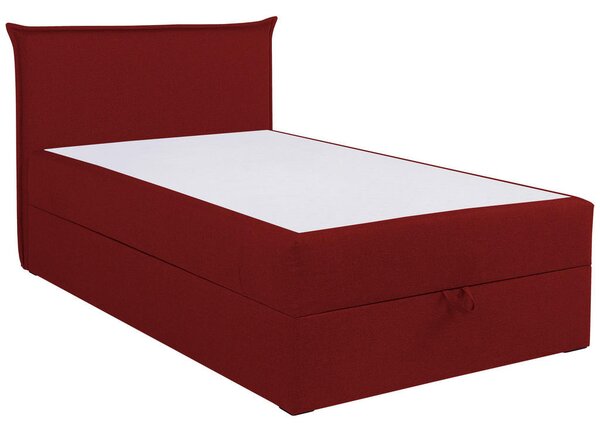 POSTELJA Z VZMETNICO 120 cm x 200 cm , tekstil, leseni material rdeča