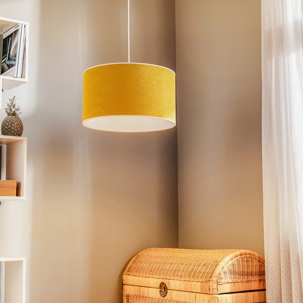 Duolla Visoka svetilka Pastell Roller, gorčično rumena, zatemnjen, Rumena, Dnevna soba / jedilnica, Tkanine / tekstil, Mladostno bivanje