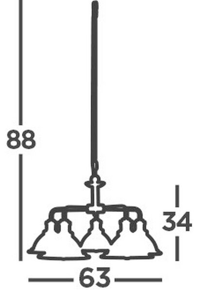 VISEČA SVETILKA Bistro 63/88 cm E27