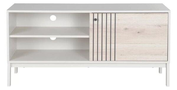 AKCIJA TV omarica FROST 120x40 cm bela, alpski hrast dekor II. kvaliteta