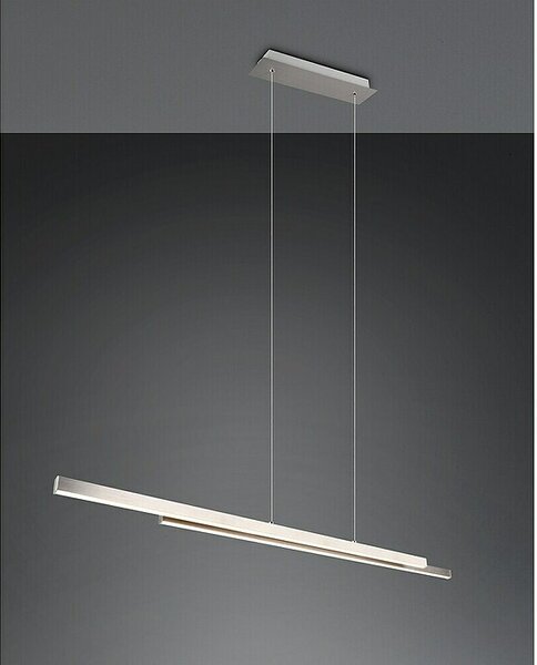 Reality Leuchten LED viseča svetilka Odio (22 W, Do x Š x V: 8,5 x 110 x 150 cm, Nikelj, Toplo bela)