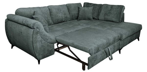 KOTNA SEDEŽNA GARNITURA, šenilja zelena