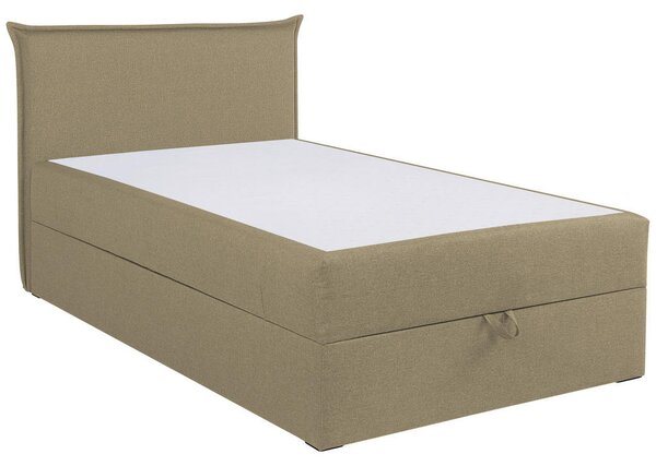 POSTELJA Z VZMETNICO 120 cm x 200 cm , tekstil, leseni material bež
