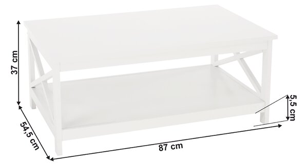 KONDELA Klubska mizica, bela, EDRIA