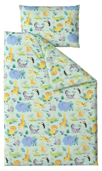 Bombažna posteljnina za posteljico JUNGLE JOY barvita Dimenzije posteljnine: 40 x 60 cm | 100 x 135 cm