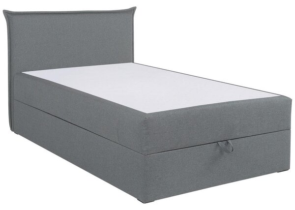POSTELJA Z VZMETNICO 120 cm x 200 cm , tekstil, leseni material srebrne barve