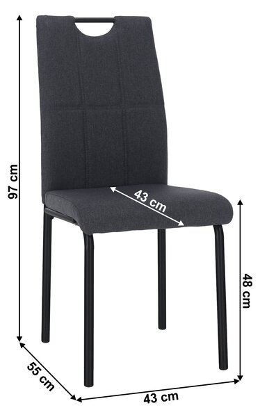 KONDELA Jedilni stol, siva/kovina, JONKA