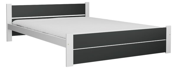 Postelja IKAROS DOUBLE 160 x 200 cm, antracitna/bela Posteljno dno: Brez posteljnega dna, Vzmetnica: Brez vzmetnice