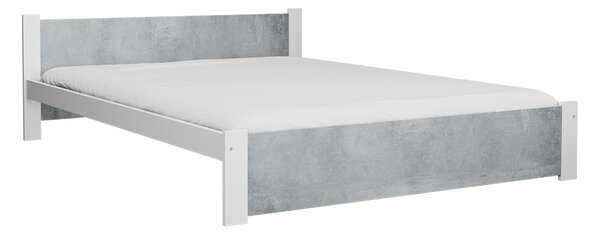 Postelja IKAROS 160 x 200 cm, beton/bela Posteljno dno: Z lamelno posteljno dno, Vzmetnica: Brez vzmetnice