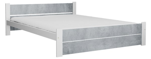 Postelja IKAROS DOUBLE 160 x 200 cm, beton/bela Posteljno dno: Brez posteljnega dna, Vzmetnica: Brez vzmetnice