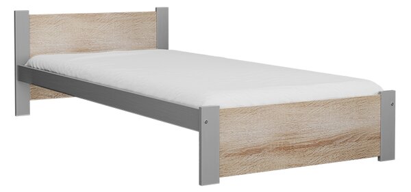 Postelja IKAROS 90 x 200 cm, hrast sonoma/siva Posteljno dno: Z letveno posteljno dno, Vzmetnica: Brez vzmetnice