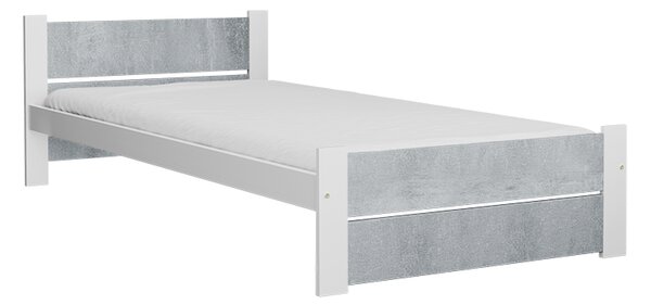 Postelja IKAROS DOUBLE 90 x 200 cm, beton/bela Posteljno dno: Brez posteljnega dna, Vzmetnica: Brez vzmetnice