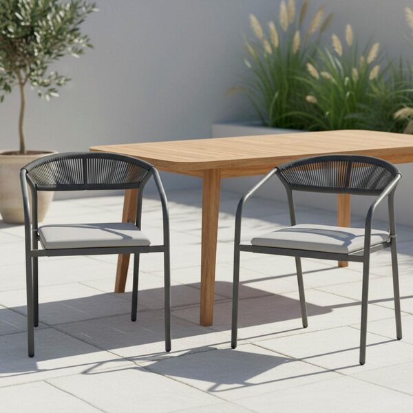 Bessagi Garden Set Vrtnih Stolov Benicio, Temno Siva, 2 Kos