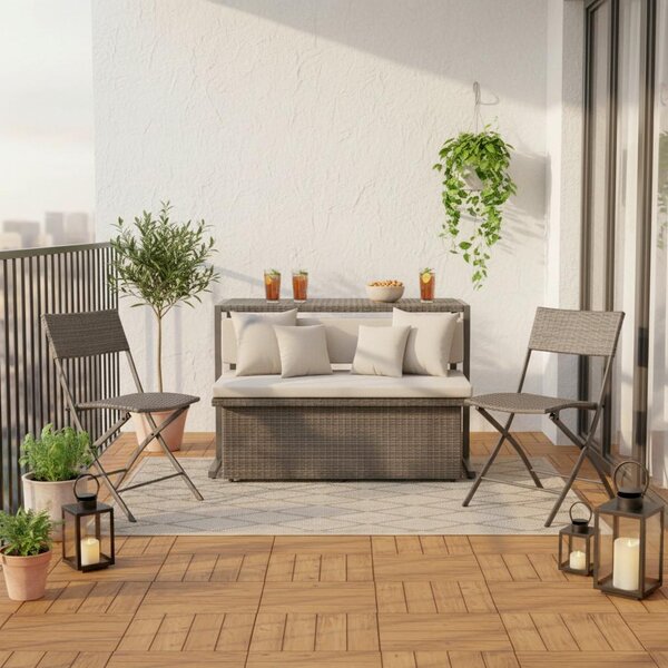 Bessagi Garden Balkonska Garnitura Mario, Siva, 5-Delno, Modularno