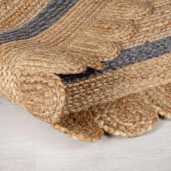 Siva/naravna ročno tkana okrogla preproga iz jute ø 160 cm Grace Grey – Flair Rugs