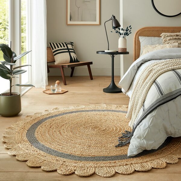 Siva/naravna ročno tkana okrogla preproga iz jute ø 160 cm Grace Grey – Flair Rugs