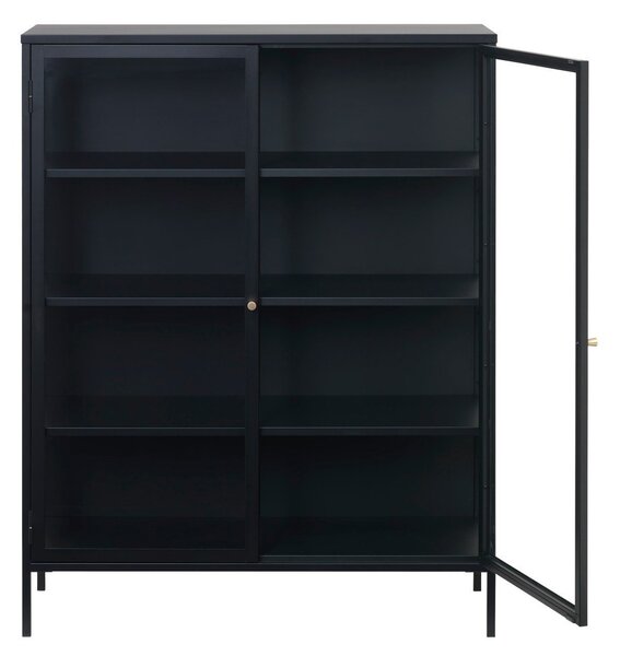 Črna kovinska vitrina 110x140 cm Carmel – Unique Furniture
