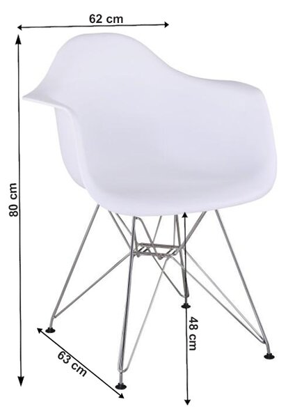 KONDELA Stol, krom/bela plastika, FEMAN 3 NEW