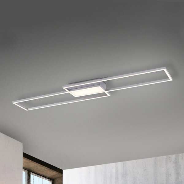 JUST LIGHT. GmbH LED stropna svetilka Asmin, CCT, jeklo, 109,5x25,7cm, zatemnjen, Kovinska, Dnevna soba / jedilnica, Kovina