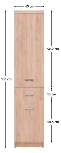 KONDELA Regal 2D1S, hrast sonoma, TOPTY TIP 31