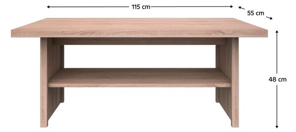 KONDELA Klubska mizica 115, hrast sonoma, TOPTY TIP 26