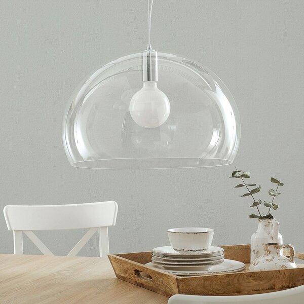 Kartell FL/Y - LED viseča svetilka, prozorna, zatemnjen, Prozorna, Dnevna soba / jedilnica, Plastika, Dizajn