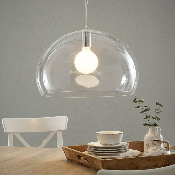 Kartell FL/Y - LED viseča svetilka, prozorna, zatemnjen, Prozorna, Dnevna soba / jedilnica, Plastika, Dizajn