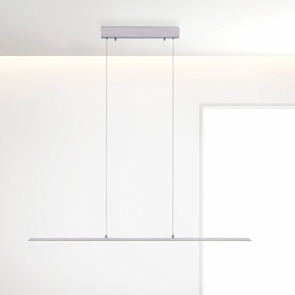 PURE LED viseča luč Lite, srebrna, 100 cm, CCT, možnost zatemnitve, zatemnjen, Siva, Dnevna soba / jedilnica, Aluminij, Sodobni