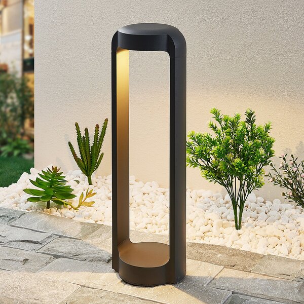 Lucande Habsa LED svetilka za podstavek, višina 50 cm, Črna, Kovina, Sodobni