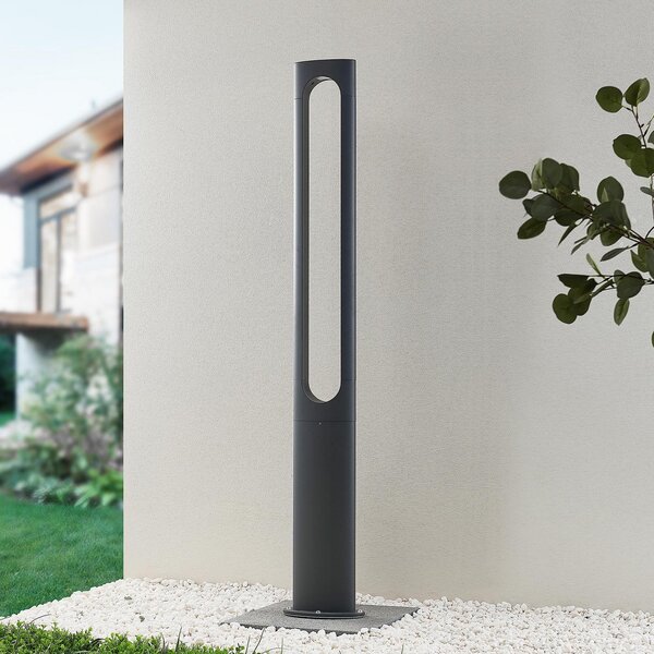 Lucande Dovino LED svetilka na drogu, 150 cm, Črna, Aluminij, Sodobni