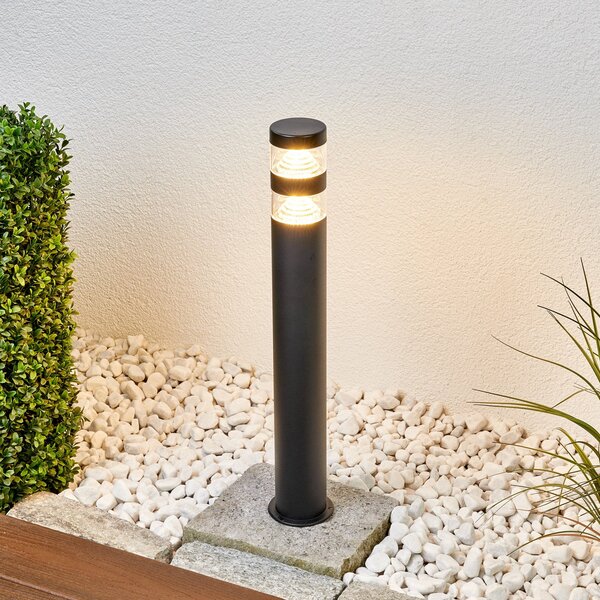 Lindby LED-svetilka Lanea, 60 cm, črna, nerjaveče jeklo, IP44, Črna, Nerjaveče jeklo, Sodobni