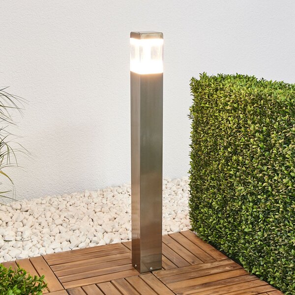 Lindby LED-svetilka Baily, višina 80 cm, nerjaveče jeklo, IP44, Kovinska, Kovina, Sodobni