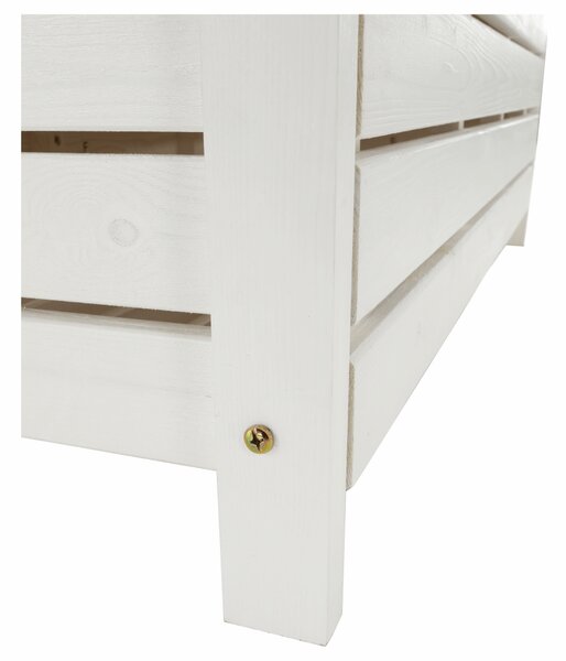KONDELA Vrtna klop, bela, 123,5 cm, DILKA