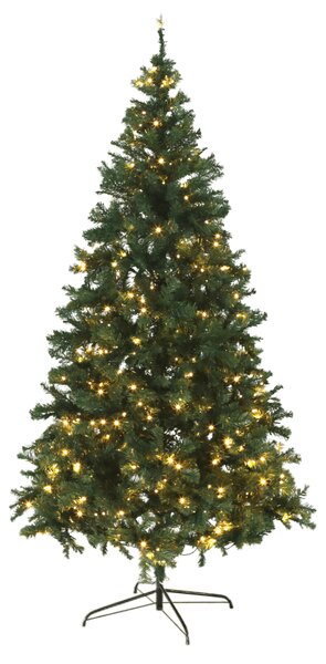 KONDELA 3D božično drevo z lučkami, zeleno, 220 cm, CHRISTMAS TIP 5