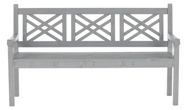 KONDELA Lesena vrtna klop, siva, 150 cm, FABLA